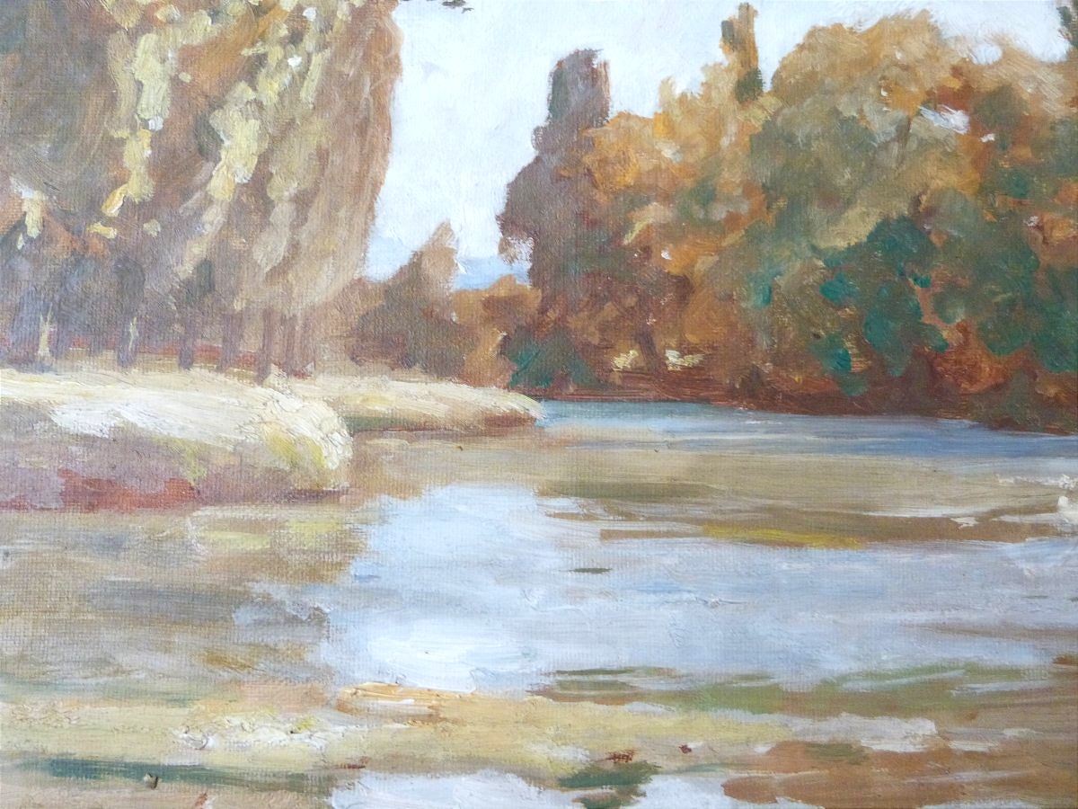 Eugène Trigoulet huile sur toile paysage -photo-4
