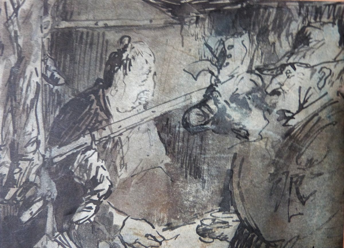 Louise Ibels dessin à l'encre et lavis signé et daté -photo-2
