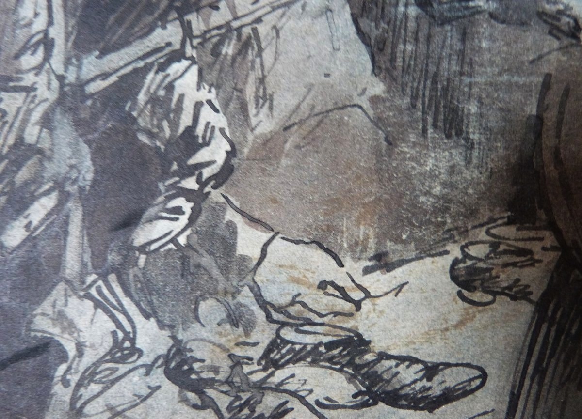 Louise Ibels dessin à l'encre et lavis signé et daté -photo-3