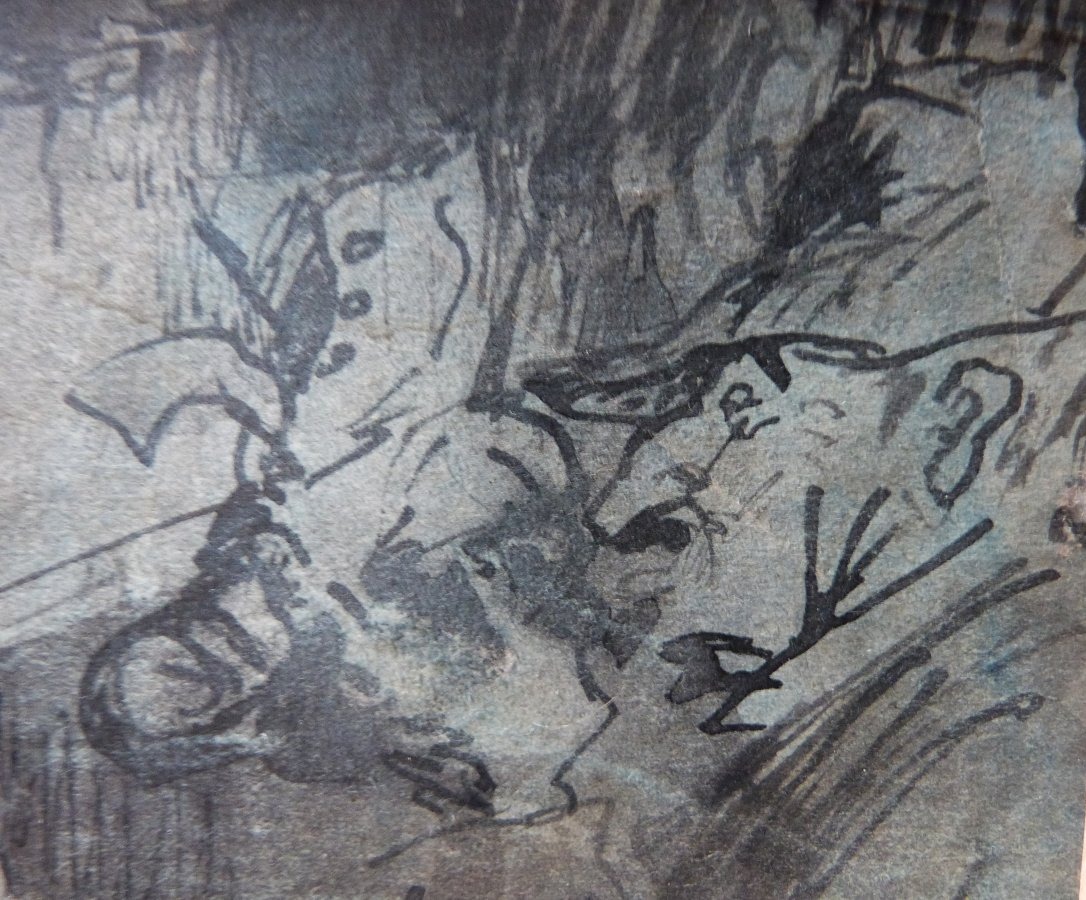 Louise Ibels dessin à l'encre et lavis signé et daté -photo-1