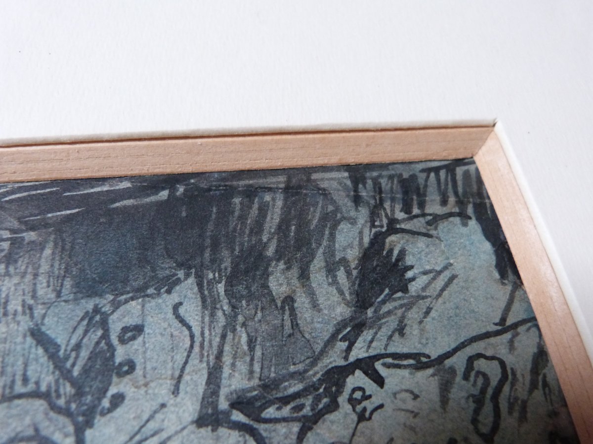 Louise Ibels dessin à l'encre et lavis signé et daté -photo-4