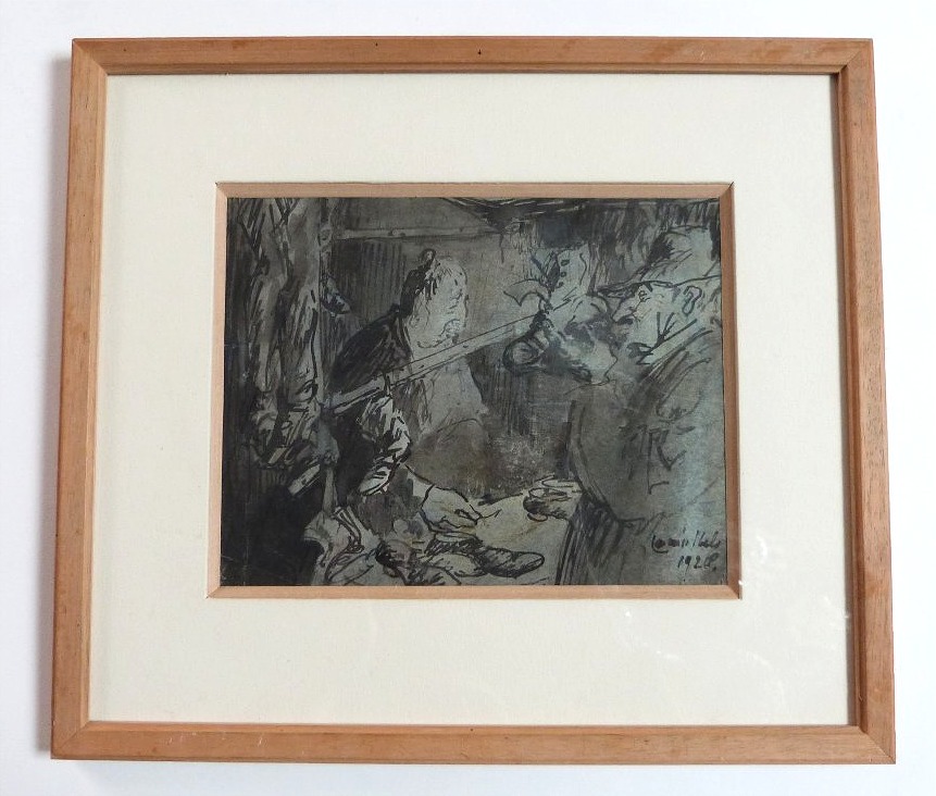 Louise Ibels dessin à l'encre et lavis signé et daté -photo-5