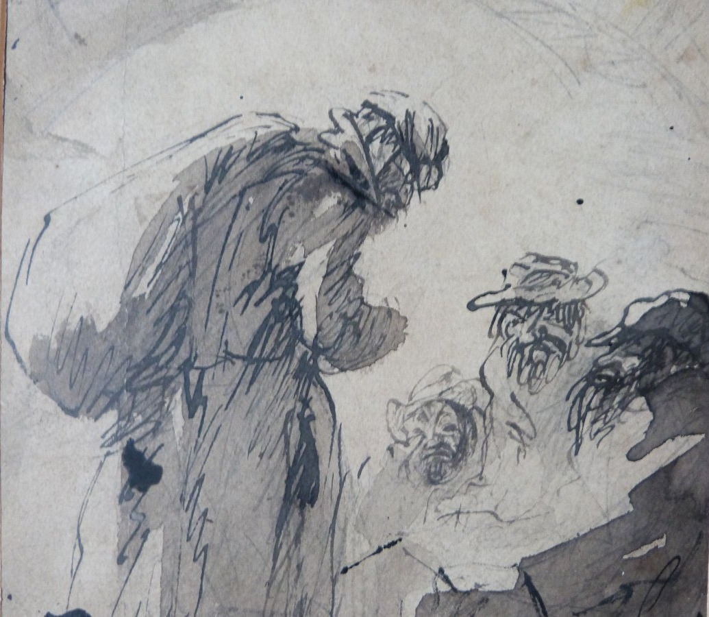 Louise Ibels dessin plume et lavis clochards -photo-2
