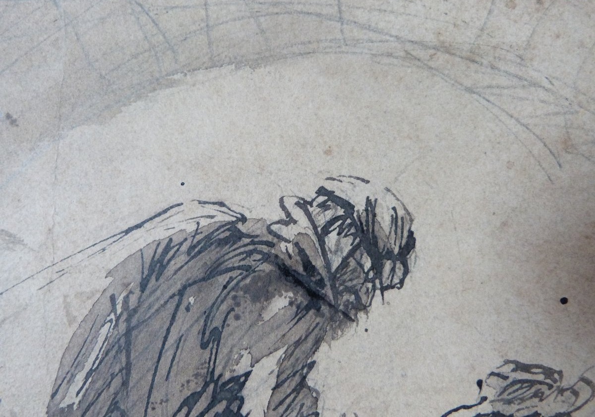 Louise Ibels dessin plume et lavis clochards -photo-4