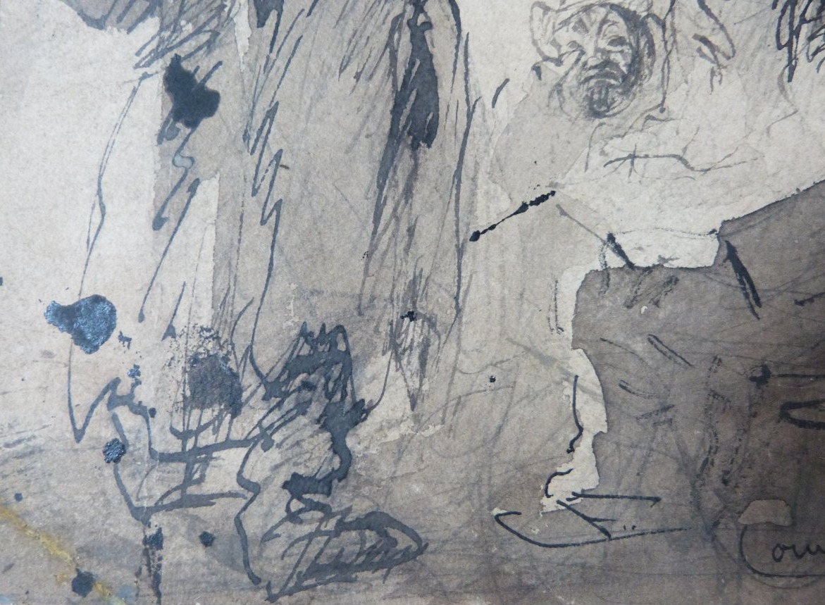 Louise Ibels dessin plume et lavis clochards -photo-1