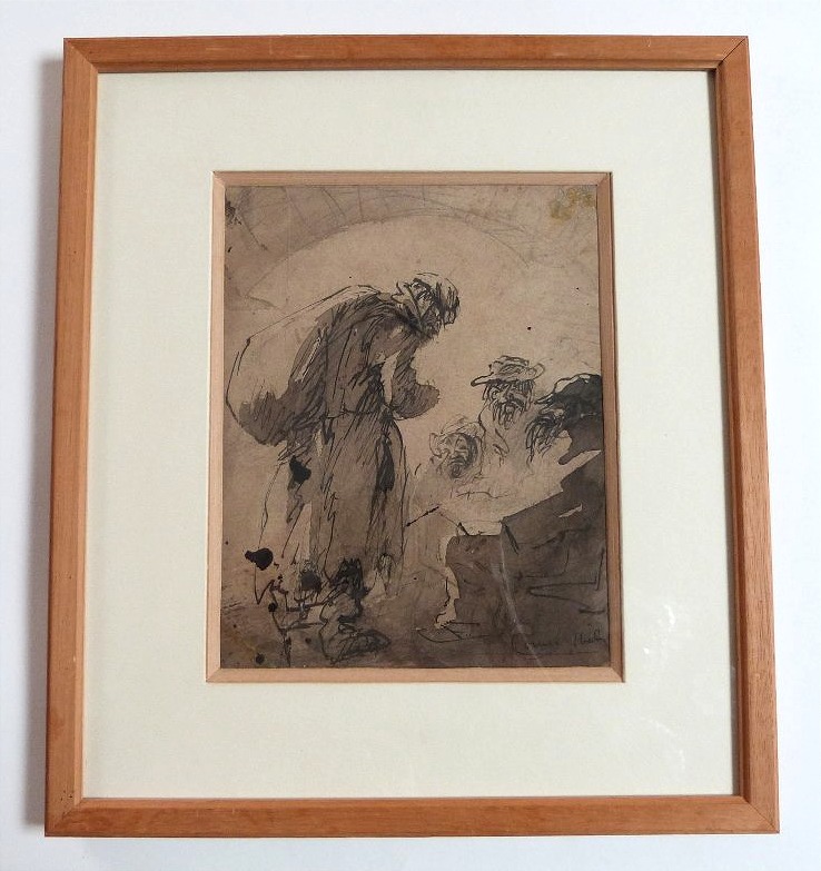 Louise Ibels dessin plume et lavis clochards -photo-3