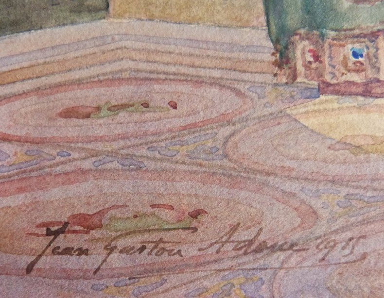 Jean Gaston Adoue aquarelle orientaliste datée 1915 Bordeaux-photo-3