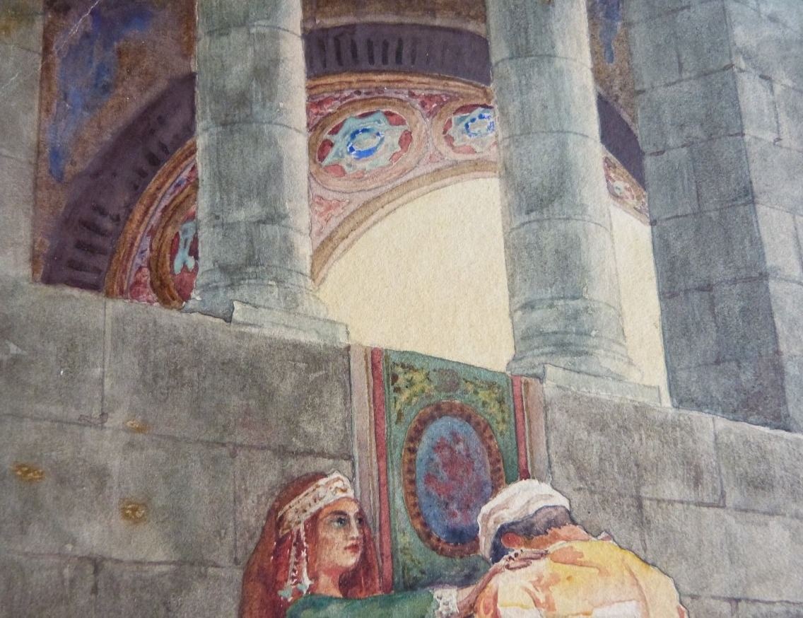 Jean Gaston Adoue aquarelle orientaliste datée 1915 Bordeaux-photo-4