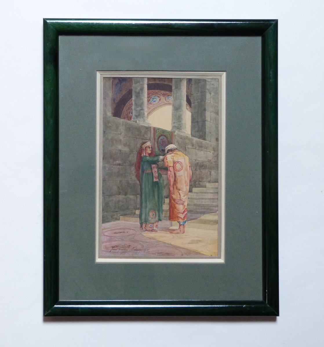 Jean Gaston Adoue aquarelle orientaliste datée 1915 Bordeaux-photo-1