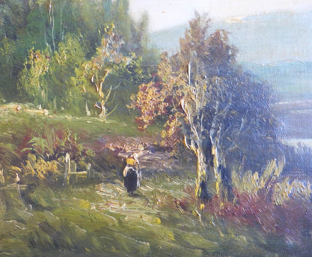 C. Lion, 19th-century Oil On Canvas Landscape -photo-3