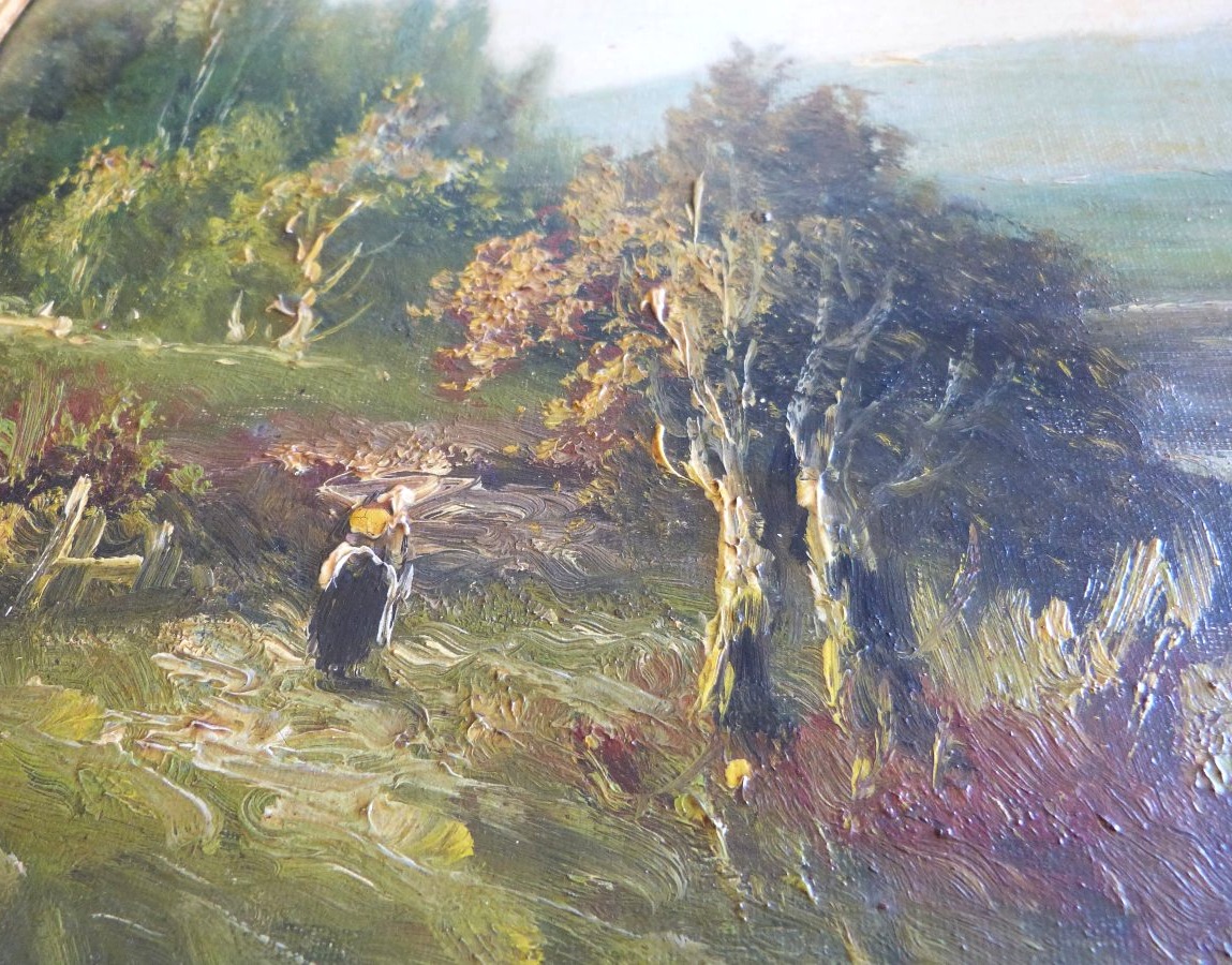C. Lion, 19th-century Oil On Canvas Landscape -photo-1