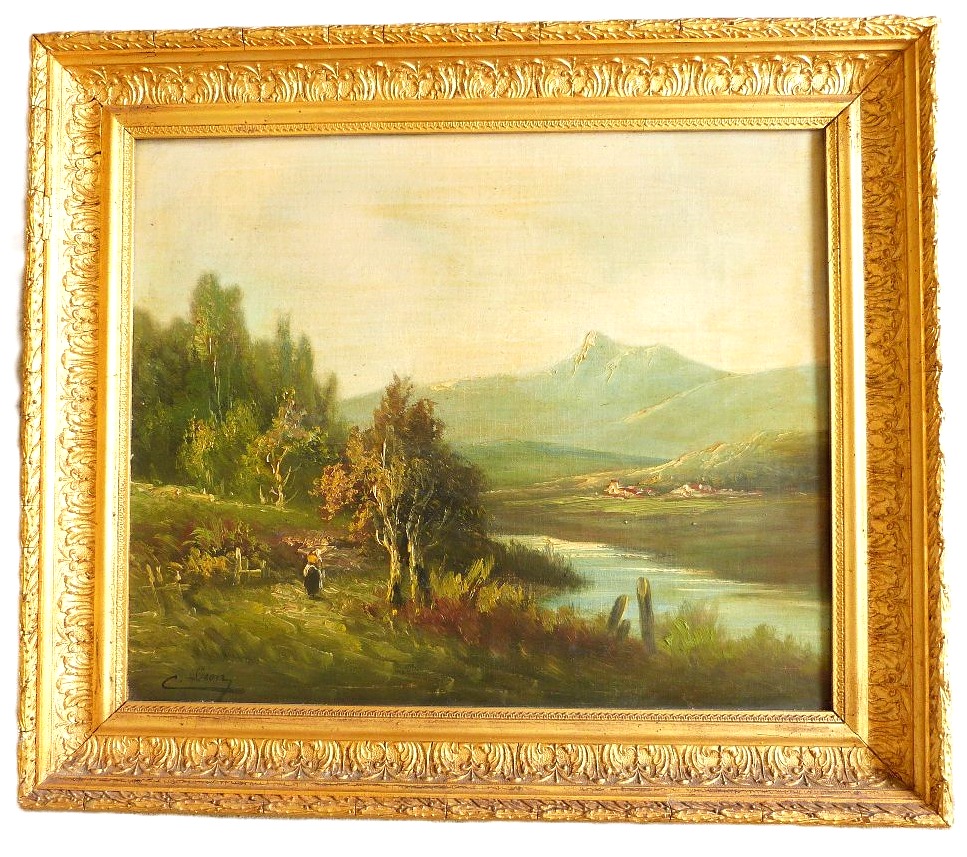 C. Lion, 19th-century Oil On Canvas Landscape 
