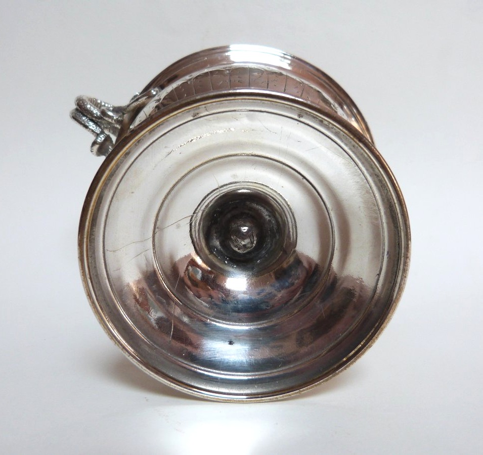 19th-century Silver-plated Metal Bowl With Snake-shaped Handles -photo-5