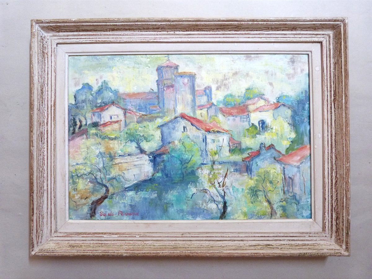Lucienne Sachs Pavard, Oil On Canvas, View Of Nanclars In Charente -photo-2