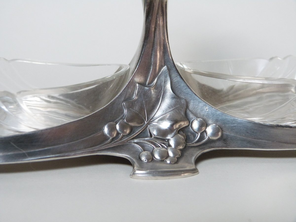WMF saleron art nouveau en métal argenté -photo-1