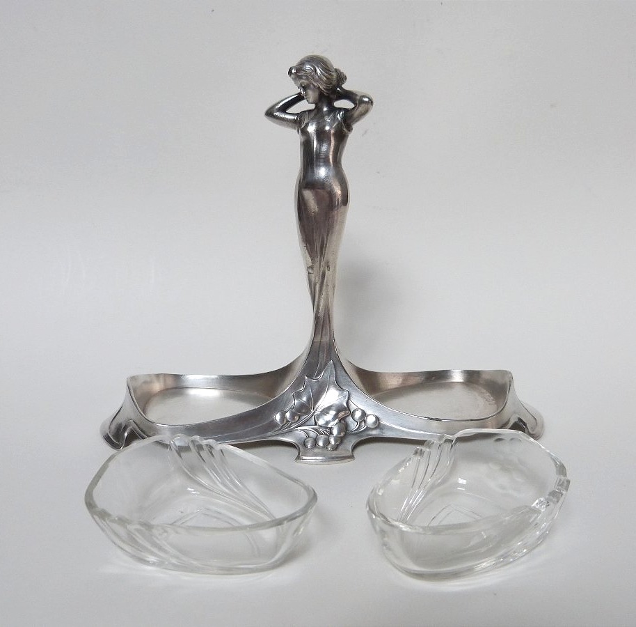 WMF saleron art nouveau en métal argenté -photo-3