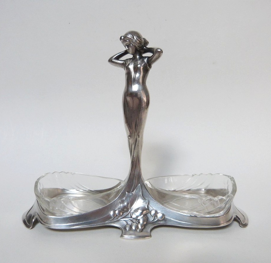 WMF saleron art nouveau en métal argenté 