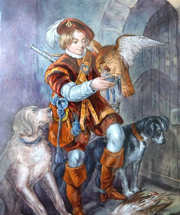 Alexandre Marty émail de Limoges le jeune fauconnier d'après Tayler-photo-3