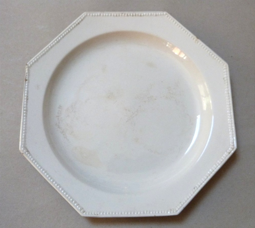 10 Fine Earthenware Plates By Valentine, Creil-style Model With Octagonal Pearls, 1830-photo-6