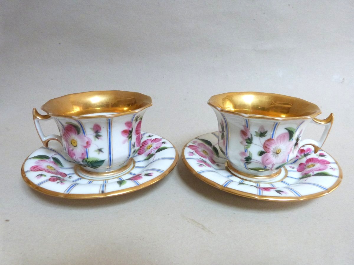 Service à Thé en porcelaine de Paris Napoléon III-photo-4