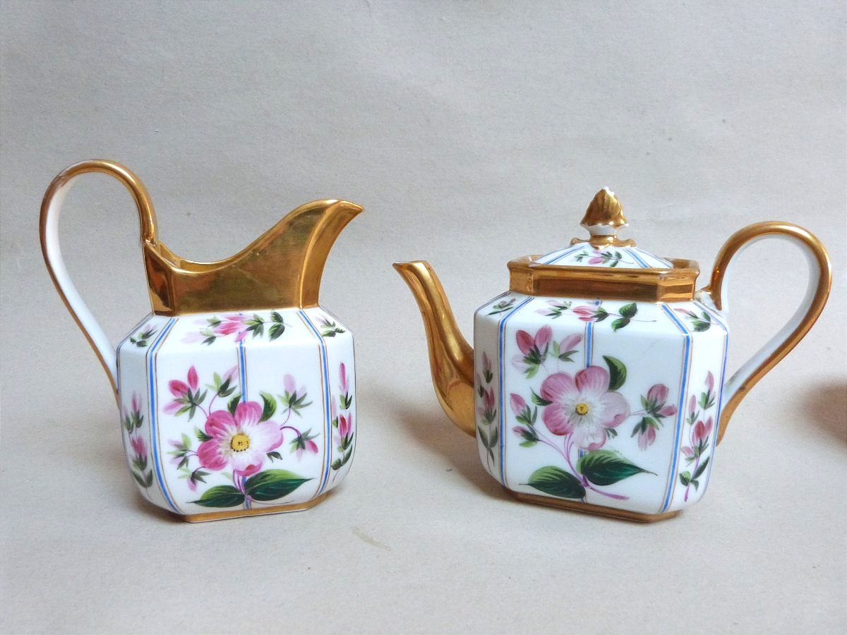 Service à Thé en porcelaine de Paris Napoléon III-photo-4