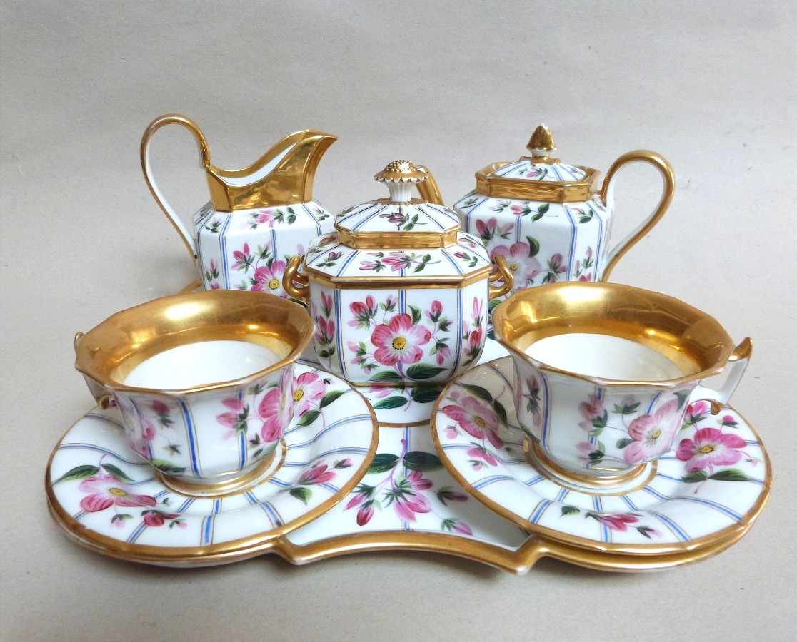 Service à Thé en porcelaine de Paris Napoléon III-photo-8