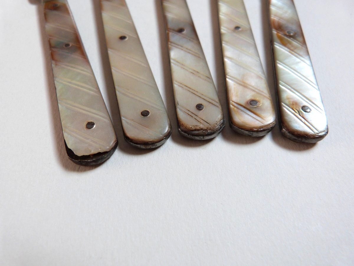5 Mother-of-pearl, Silver, And Steel Knives From The 18th Century, Louis XVI Period-photo-4