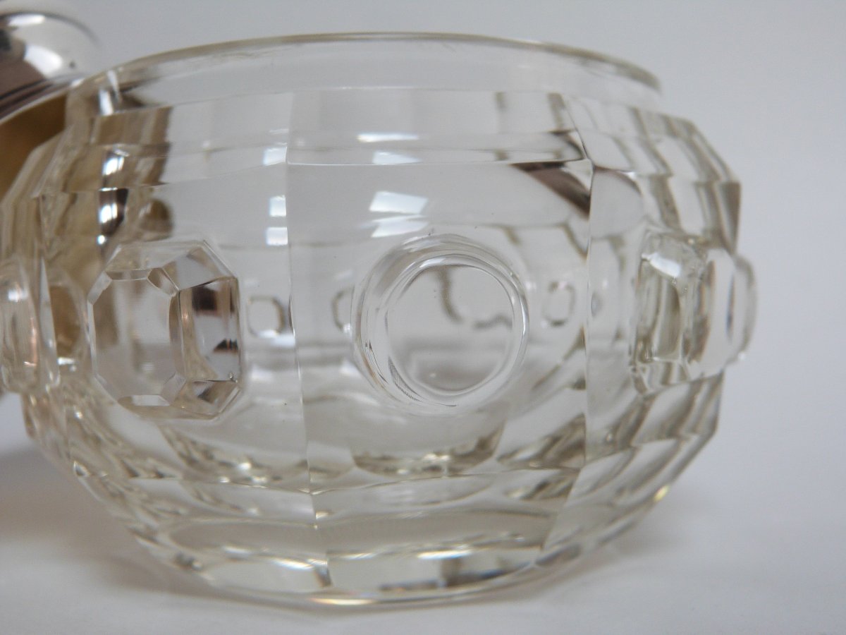 Solid Silver And Cut Crystal Lidded Pot, Early 20th Century -photo-4