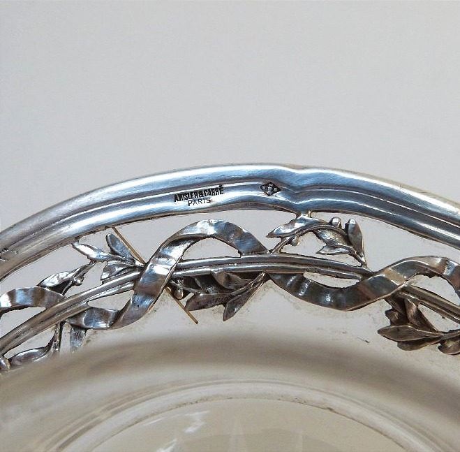 Risler & Carré Paris Beurrier en argent massif et cristal -photo-3