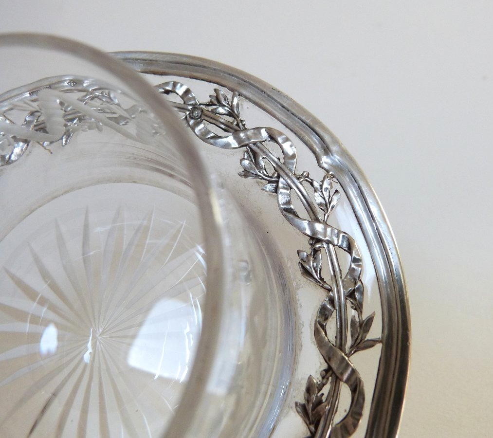 Risler & Carré Paris Beurrier en argent massif et cristal -photo-4
