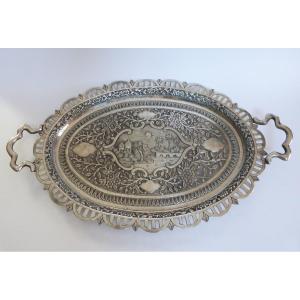 Sterling Silver Colonial Anglo Indian Tray 19th Century