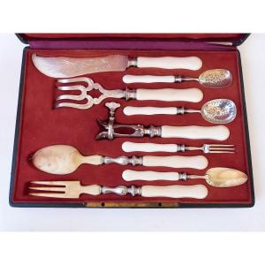Sterling Silver Cutlery Service Fish Salad Sweets Goldsmith War Box 