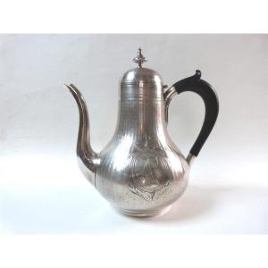 Hugo Goldsmith Sterling Silver Jug Coffee Pot Piriform Orientalist