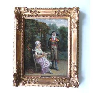 Gustave Mascart (1834-1914) Oil On Panel Couple Of Incredibles 