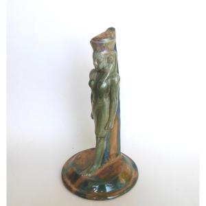 Alfred renoleau rare sculpture d'après l' egypte antique grès flammé 
