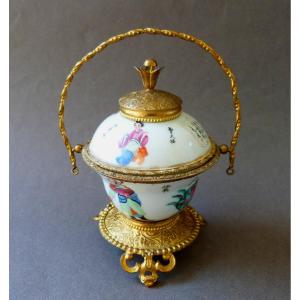 Chinese Porcelain Cup Wu Shuang Pu Gilt Bronze Mount 19th Century