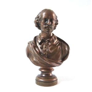 Barbedienne Seal Stamp Bust Of Richelieu In Patinated Bronze 