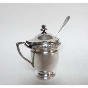 Tétard frères moutardier en argent massif de style Louis XVI 