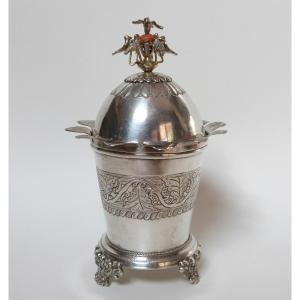 boite sucrier en argent massif Maghreb Tunisie Empire Ottoman XIXeme 