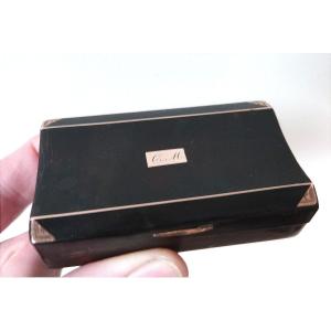 tabatière en écaille et or 14 k de la fin du XIXeme siècle 