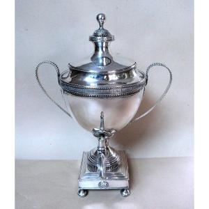 Grand Samovar d'époque empire en métal doublé argent début du XIXeme siècle