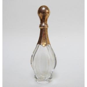 Salt Bottle In Crystal And Silver Vermeil 19th Century