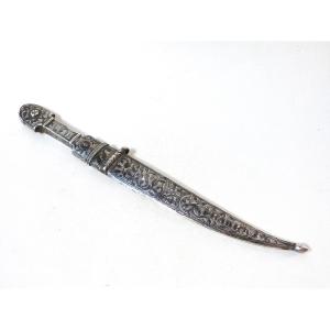 Kinzal Wedding Dagger Russia Caucasus 19th Century Sterling Silver Niello