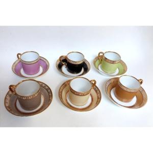 Dilh et Guerhard 6 tasses litron en porcelaine de Paris XVIIIeme