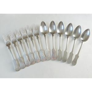 19th-century Vienna Solid Silver Cutlery, Austria-hungary 