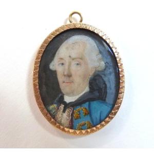 18-karat Gold Medallion With A Miniature Portrait From The Louis XVI Era 