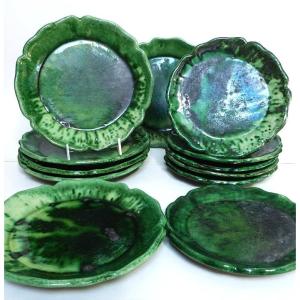 Suzanne Ramié, Madoura Studio, Set Of Plates From Vallauris, 1950s–1960s