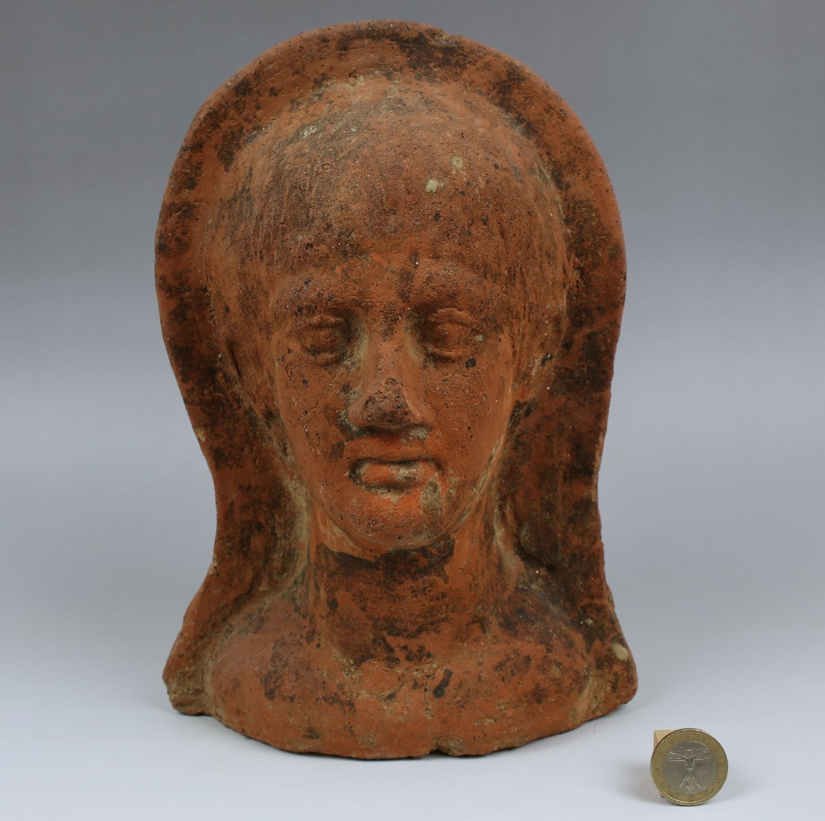 Etruscan Votive Head — Certificate Of Authenticity + Qed Test + Expert Report-photo-3