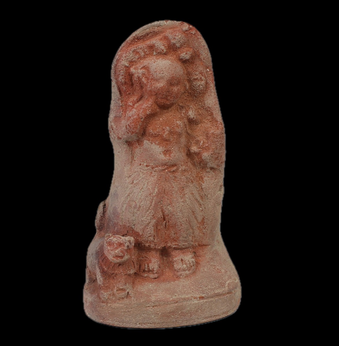 Harpocrate enfant et chien, terre cuite romaine — Certificat d’authenticité