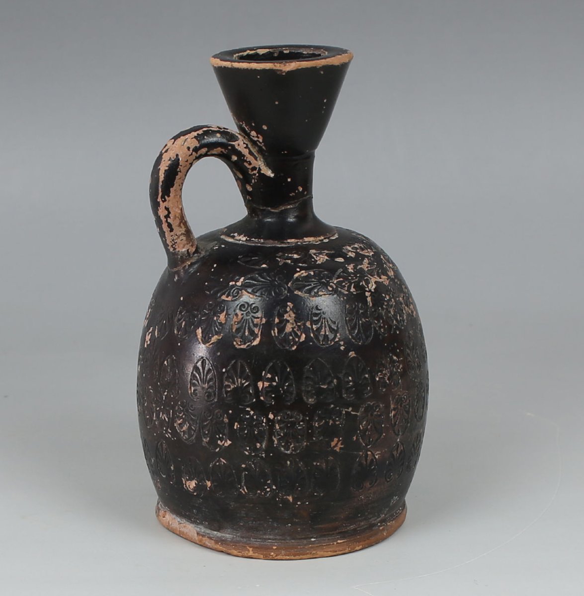 Lécythe grec trapu à palmettes — Certificat d’authenticité-photo-3